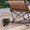 Khaki Camping Chair Adjustable Recliner Folding Outdoor Seat With Carry Bag